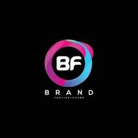 inicial letra bf logo diseño con vistoso estilo Arte vector