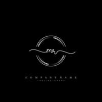 MR Initial Letter handwriting logo hand drawn template vector art, logo for beauty, cosmetics, wedding, fashion and business