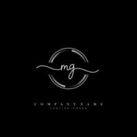 MG Initial Letter handwriting logo hand drawn template vector art, logo for beauty, cosmetics, wedding, fashion and business