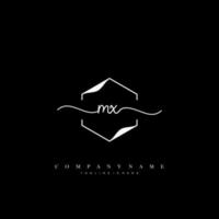 MX Initial Letter handwriting logo hand drawn template vector art, logo for beauty, cosmetics, wedding, fashion and business