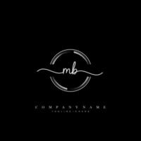 MB Initial Letter handwriting logo hand drawn template vector art, logo for beauty, cosmetics, wedding, fashion and business