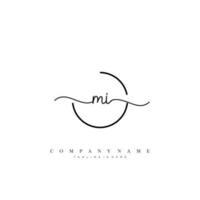 MI Initial Letter handwriting logo hand drawn template vector art, logo for beauty, cosmetics, wedding, fashion and business