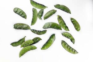 Helda flat romano bean green on white background photo