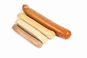 Sausage bangers hotdog chicken beef lamb verity mix photo