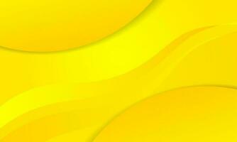 Yellow abstract background with wavy lines and shadows. Vector illustration.