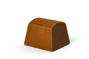 Chocolate truffle hart square cube rose flower shape on white background photo