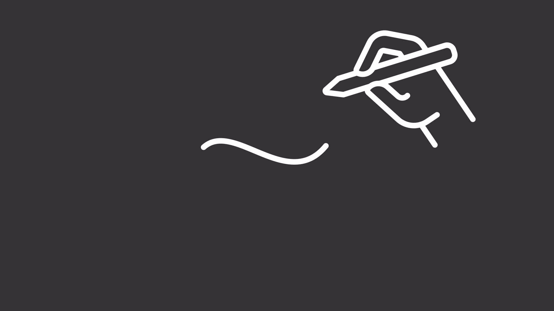 Animated stylus pen white line icon. Digital drawing animation