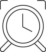 negro línea Arte de alarma reloj icono. vector