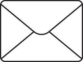 negro lineal estilo correo o sobre icono. vector