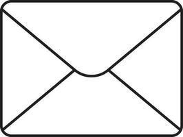 Black Linear Style Mail Or Envelope Icon. vector