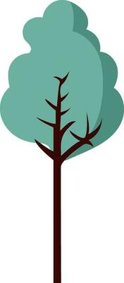 Tree Icon In Green Colour Flat Style.