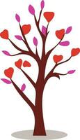 Vector Illustration of Tree With Heart Shape Icon.