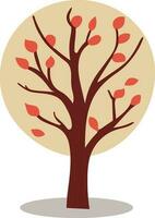 Isolated Tree With Leaves Icon In Circle. vector