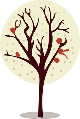 Illustration Of Tree With Branch Icon.