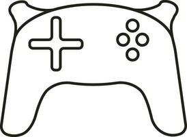 Black Thin Line art Of Wireless Game Controller Icon. vector