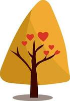 Isolated Tree With Heart Icon In Flat Style. vector