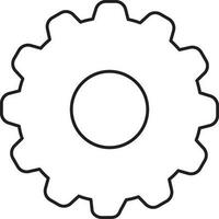 Isolated Cogwheel Or Setting Outline Icon. vector