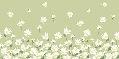 Abstract floral seamless pattern with chamomile. Trendy hand drawn textures. Modern abstract design for,paper, cover, fabric and other use vector