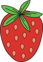 Strawberry With Leaves Illustration Graphic Element vector