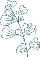 Green Rustic Organic Leaves Botanical Sketches Illustration Plant Art vector