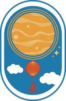 Lantern Happy Mid Autumn Festival Full Moon Illustration Graphic Element Card vector