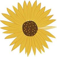 Sunflower Flower Illustration Design Graphic Element Art Card vector