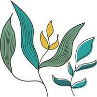 Rustic Organic Leaves Botanical Sketches Illustration Plant Art vector
