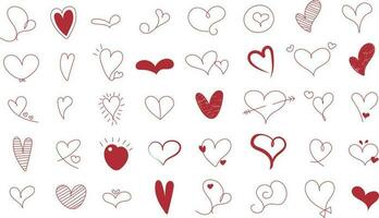 Red Love Heart Graphic Element Symbol Sticker Art Illustration Design vector