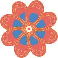 Orange Flower Illustration Design Graphic Element Art Card vector