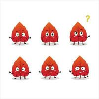 Cartoon character of red dried leaves with what expression vector