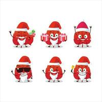 Papa Noel claus emoticones con rojo seco hojas dibujos animados personaje vector