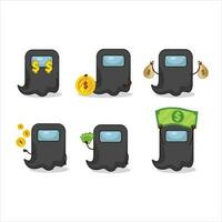 Ghost among us black cartoon character with cute emoticon bring money vector