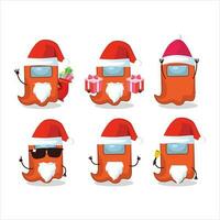 Santa Claus emoticons with ghost among us orange cartoon character vector