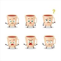 Cartoon character of thanksgiving tea with what expression vector