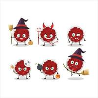 Halloween expression emoticons with cartoon character of mashed cranberry vector