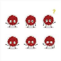 Cartoon character of mashed cranberry with what expression vector