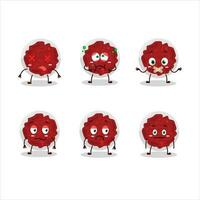 Mashed cranberry cartoon character with nope expression vector
