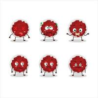 Mashed cranberry cartoon character with nope expression vector