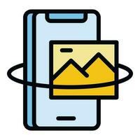 Digital vr icon vector flat