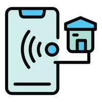Smart house icon vector flat