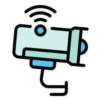 Wireless video camera icon vector flat