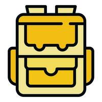 School backpack icon vector flat