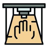 Hand bioprinting icon vector flat