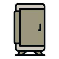 Beverage fridge icon vector flat