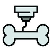 Bone bioprinting icon vector flat