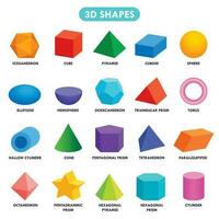 Set Of 3d Geometric Shapes vector