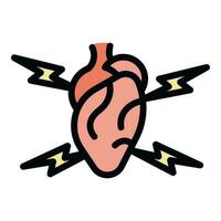 Heart attack icon vector flat