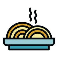 Hot lunch icon vector flat
