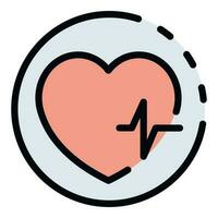 Heart pulse icon vector flat