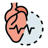 Heart beating icon vector flat